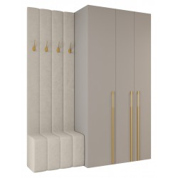 Garderoba Szafa COMO 3 120 głębokość 42 cm z dołkiem tapicerowanym wysokość 245,5 cm