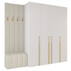 Garderoba Szafa COMO 3 190 głębokość 42 cm z dołkiem tapicerowanym wysokość 245,5 cm