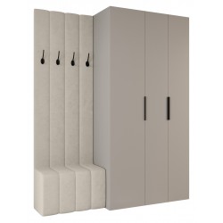 Garderoba Szafa COMO 4 120 głębokość 42 cm z dołkiem tapicerowanym wysokość 245,5 cm