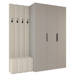 Garderoba Szafa COMO 4 140 głębokość 42 cm z dołkiem tapicerowanym wysokość 245,5 cm