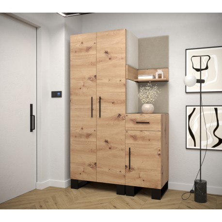 Garderoba z szafą, meble do przedpokoju, panele tapicerowane ARTIN 6