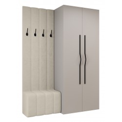 Garderoba Szafa COMO 2 100 głębokość 52 cm z dołkiem tapicerowanym wysokość 245,5 cm