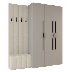 Garderoba Szafa COMO 2 140 głębokość 52 cm z dołkiem tapicerowanym wysokość 245,5 cm