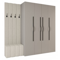 Garderoba Szafa COMO 2 180 głębokość 42 cm z dołkiem tapicerowanym wysokość 245,5 cm