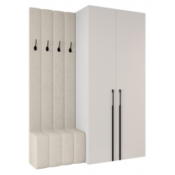 Garderoba Szafa COMO 3 110 głębokość 52 cm z dołkiem tapicerowanym wysokość 245,5 cm