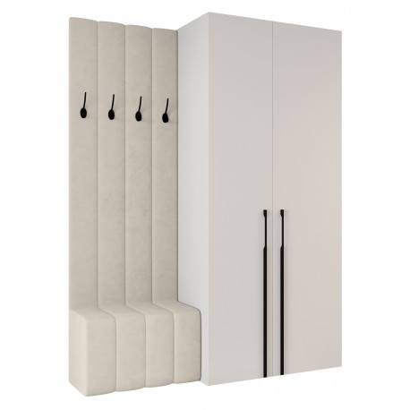 Garderoba Szafa COMO 3 110 głębokość 52 cm z dołkiem tapicerowanym wysokość 245,5 cm