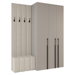 Garderoba Szafa COMO 3 120 głębokość 52 cm z dołkiem tapicerowanym wysokość 245,5 cm
