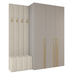 Garderoba Szafa COMO 3 140 głębokość 52 cm z dołkiem tapicerowanym wysokość 245,5 cm