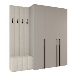 Garderoba Szafa COMO 3 160 głębokość 42 cm z dołkiem tapicerowanym wysokość 245,5 cm