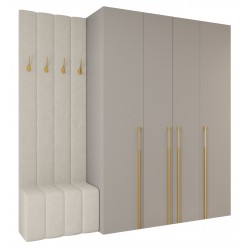 Garderoba Szafa COMO 3 180 głębokość 52 cm z dołkiem tapicerowanym wysokość 245,5 cm