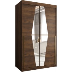 Szafa przesuwna garderoba z lustrem SIMA BOLIWIA 120 artisan, biały, czarny, kaszmir, orzech